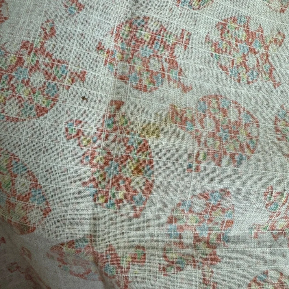 Vintage‎ 1940s Basic Square Cut kitchen half Apron Floral Heart pattern